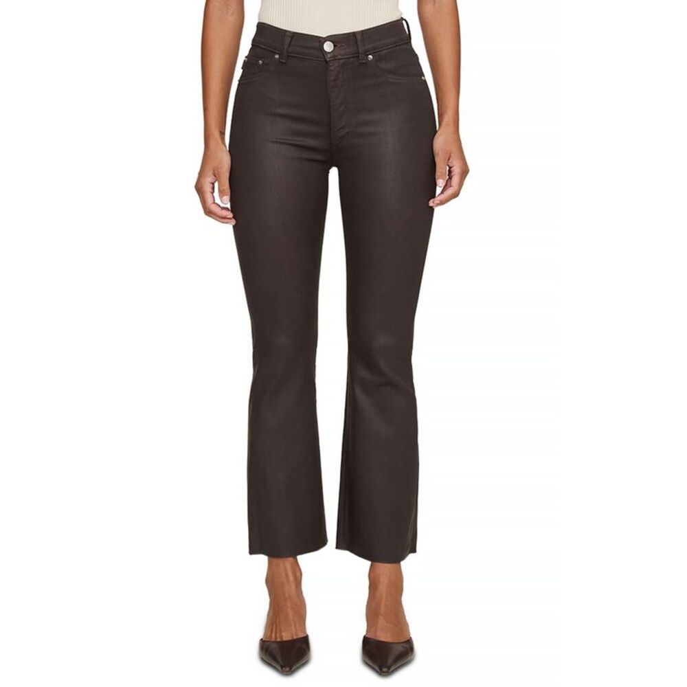 DL1961 Womens Petite Bridget Boot High Rise Instasculp Coated Jeans 26 Chocolate